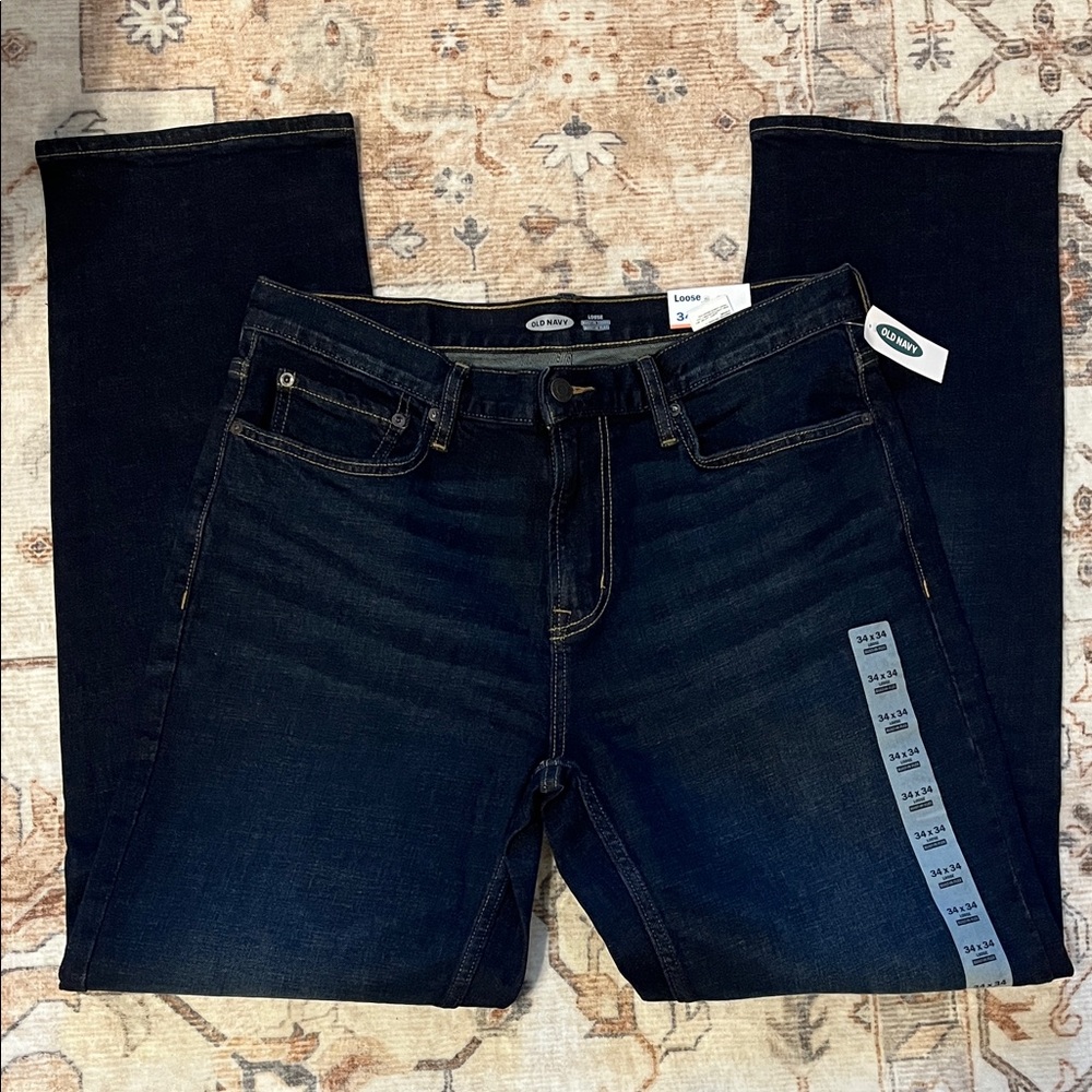 Old Navy Men's Dark Wash Loose Fit Jeans (34x34) NWT